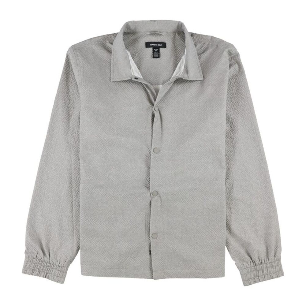 Kenneth Cole Mens Printed Performance Seersucker Shirt Jacket, NWT